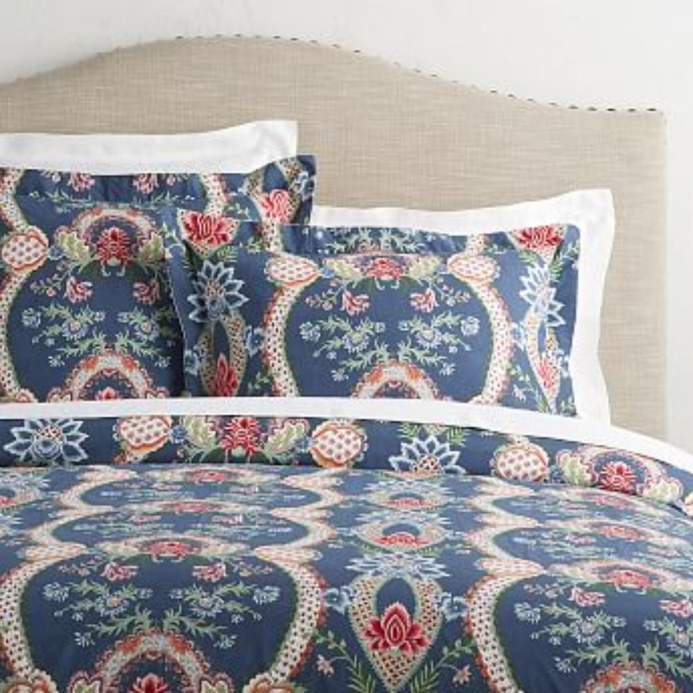 POTTERY BARN Blanca Floral Reversible FULL/QUEEN 92 x 88 Duvet Cover